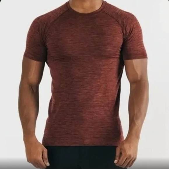 Alphalete Hero Seamless Tee Short Sleeve in Sparrow Crew Neck Shirt - Picture 1 of 3